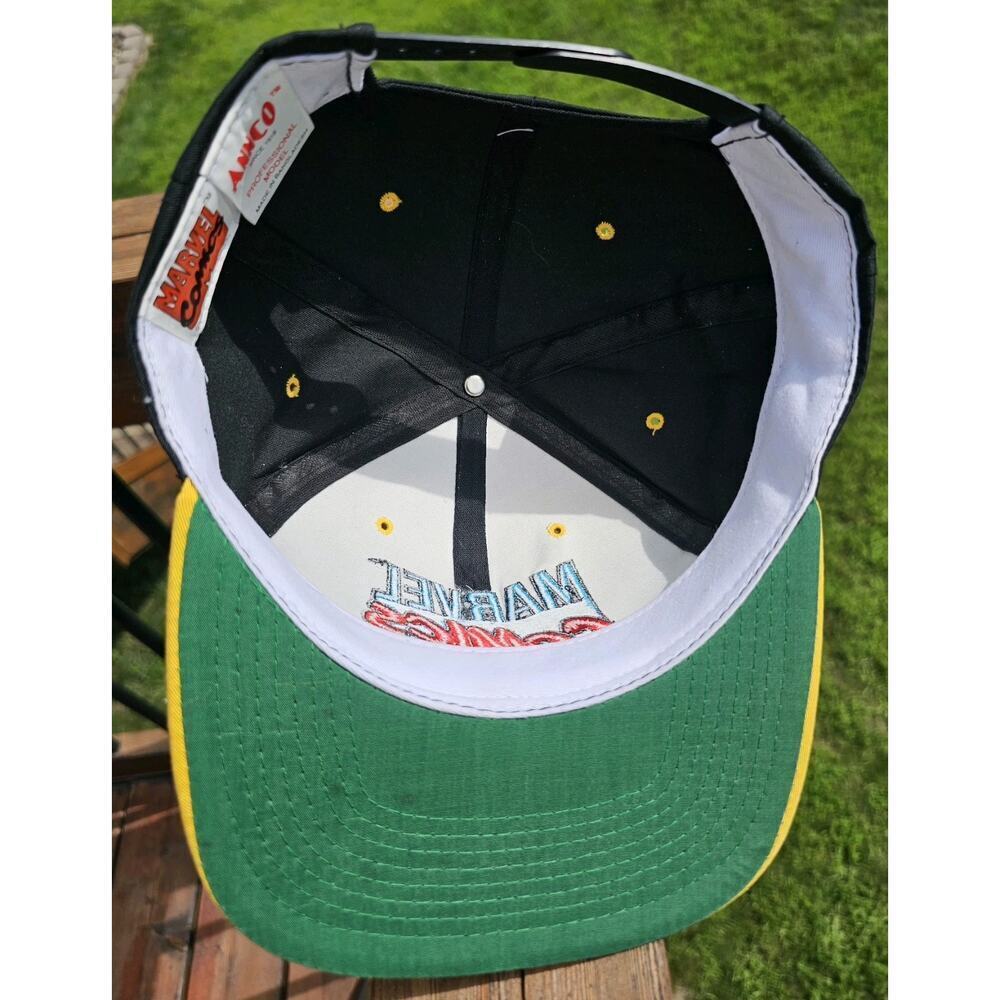 Vintage Marvel Comics Embroidered AANCO Big Logo Blockhead Snapback Hat 1993 - Picture 6 of 7